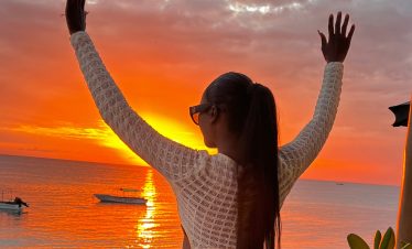 sunset view with travel gen