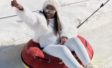 snow gliding in lesotho