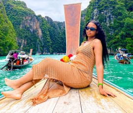 enjoy the thailand sun on a water boat ride