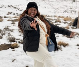 a snow pose in lesotho